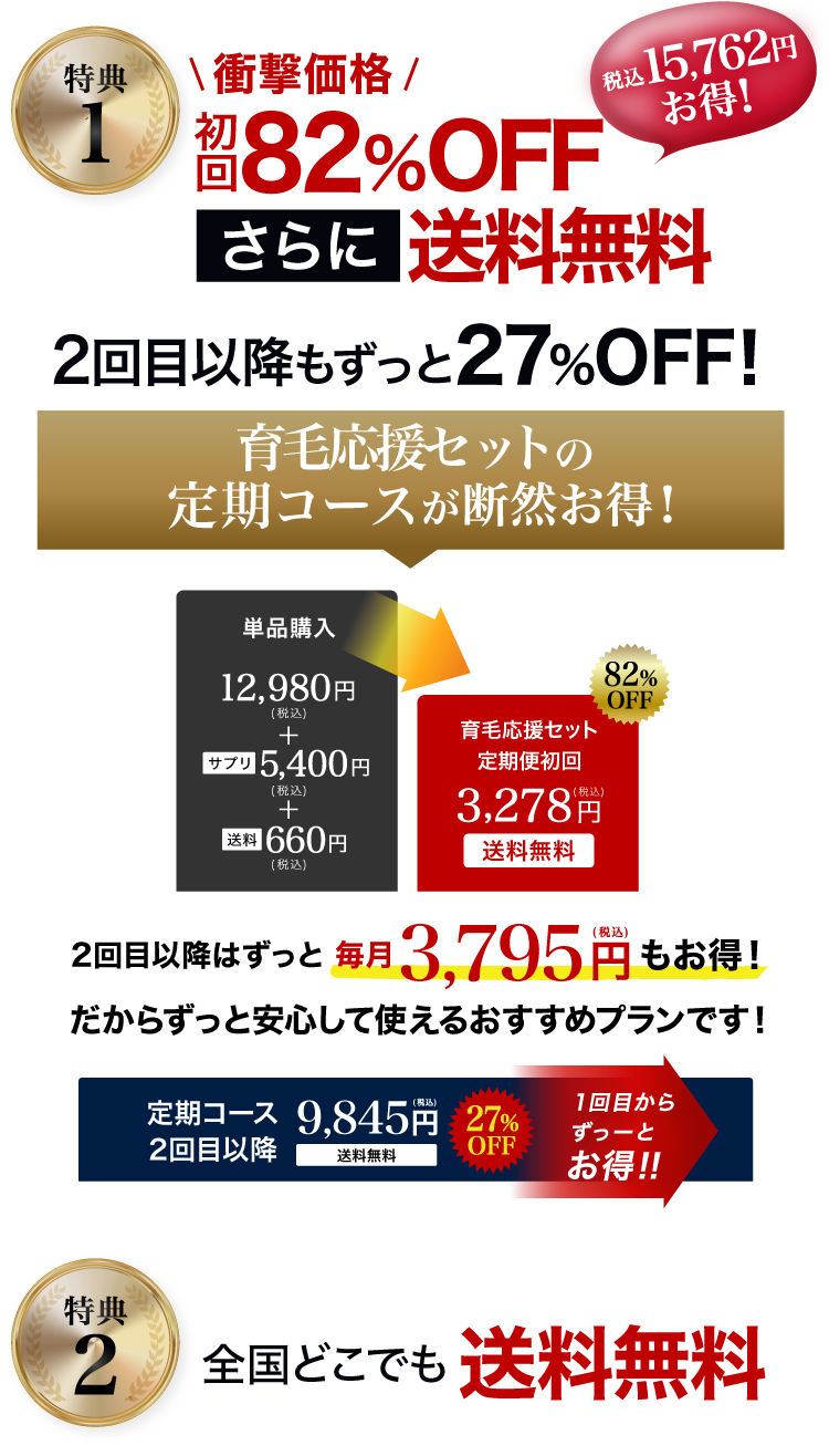 特典１初回9,845円(税込)2回目以降もずっと9,845円(税込)